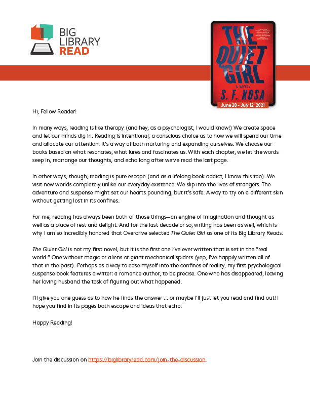 Letter from author